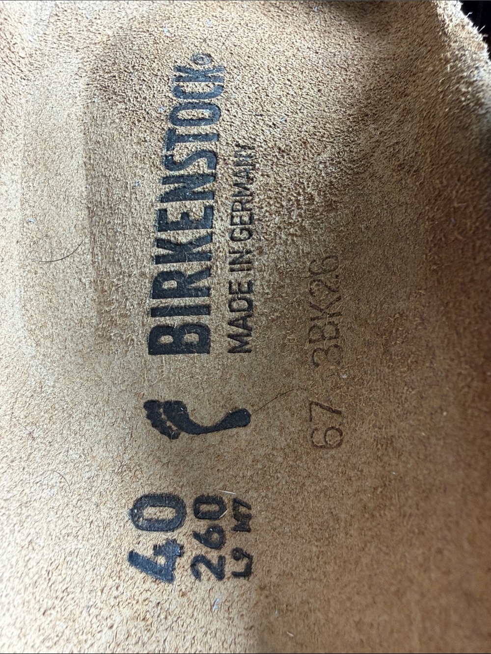 Birkenstock Tan Suede Cork Footbed Insole Close-Up Sz 40 Narrow - Picture 3 of 5
